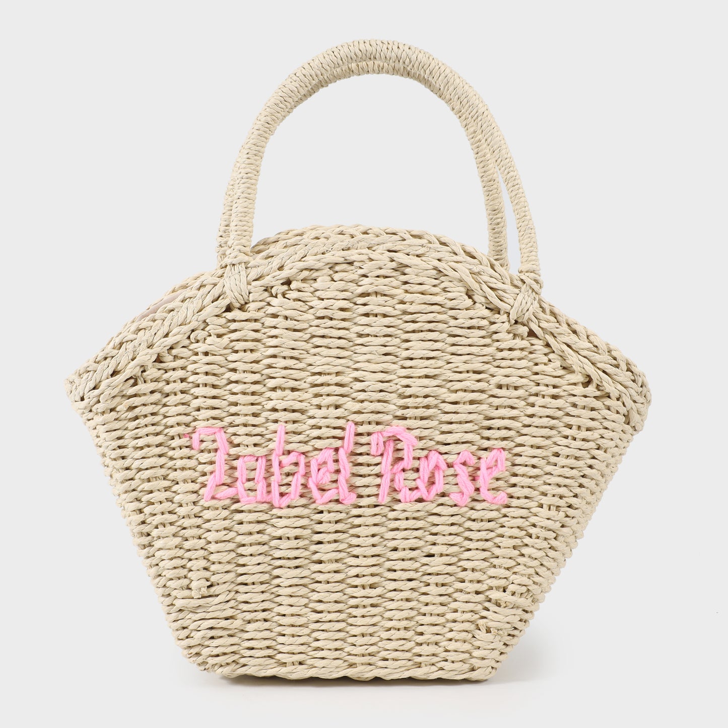 Straw bag with lettering logo - PANNA