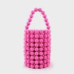Bolso cilindrico de cuentas - ROSA