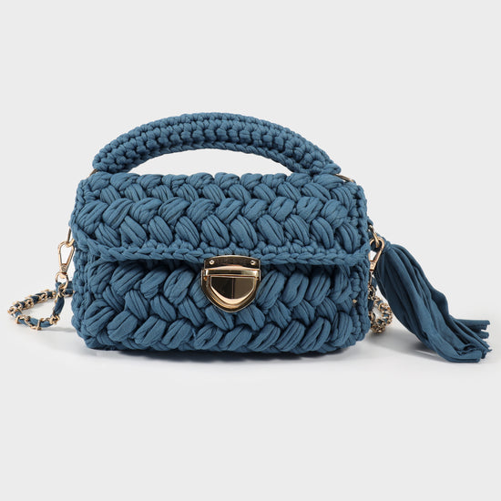 LOU LOU recycled handbag - BLUE