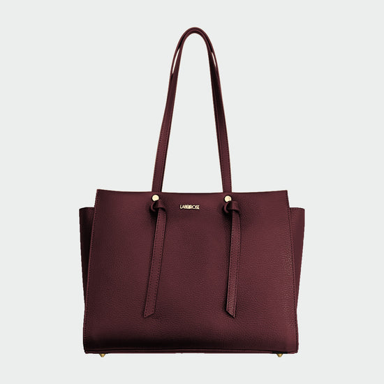 ABIGAIL BIG genuine leather handbag - BURGUNDY
