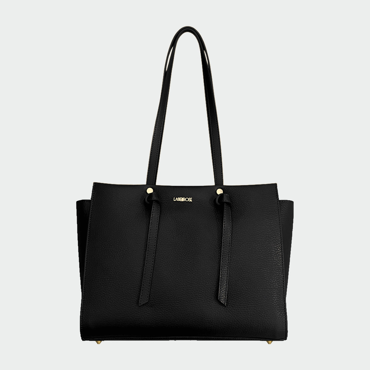 ABIGAIL BIG genuine leather handbag - BLACK GOLD