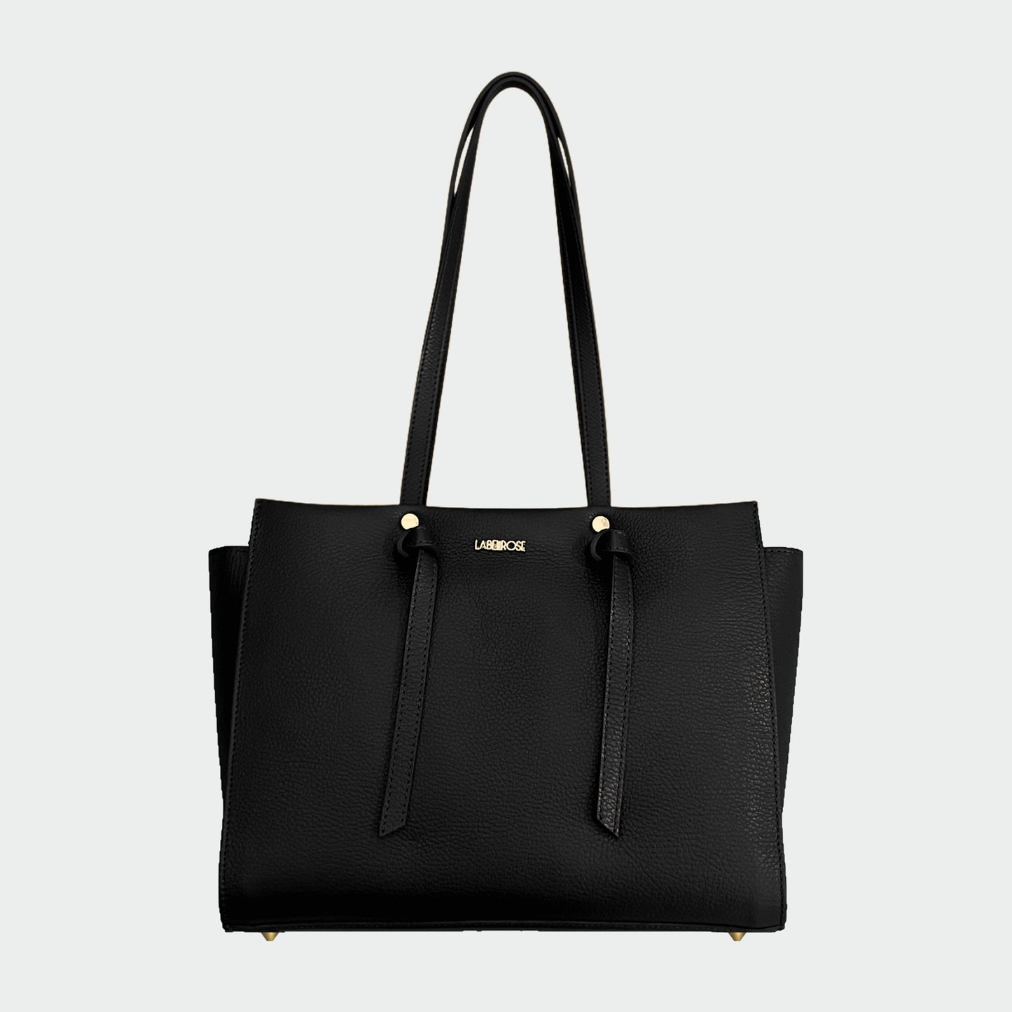 ABIGAIL BIG genuine leather handbag - BLACK GOLD