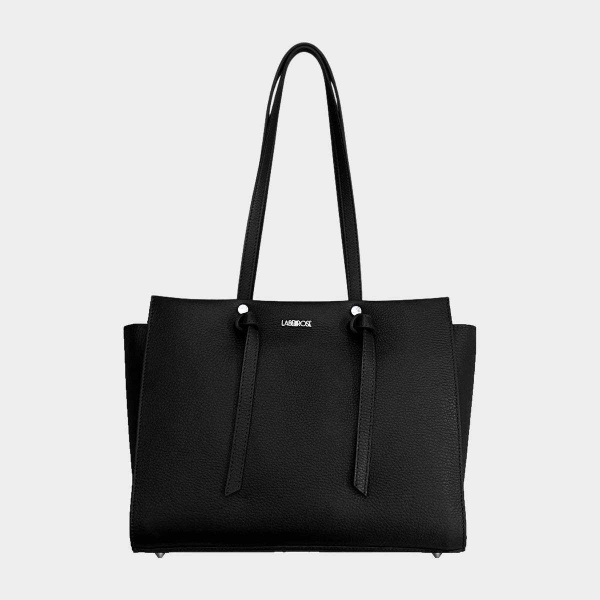 Borsa a mano ABIGAIL BIG vera pelle - BLACK SILVER