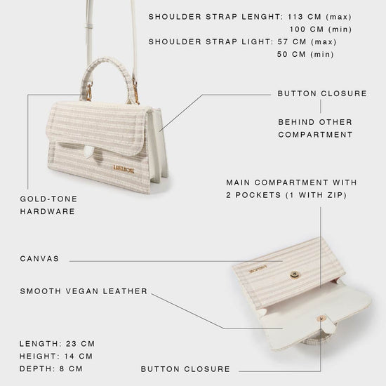 Borsa a mano PAIGE CANVAS - WHITE