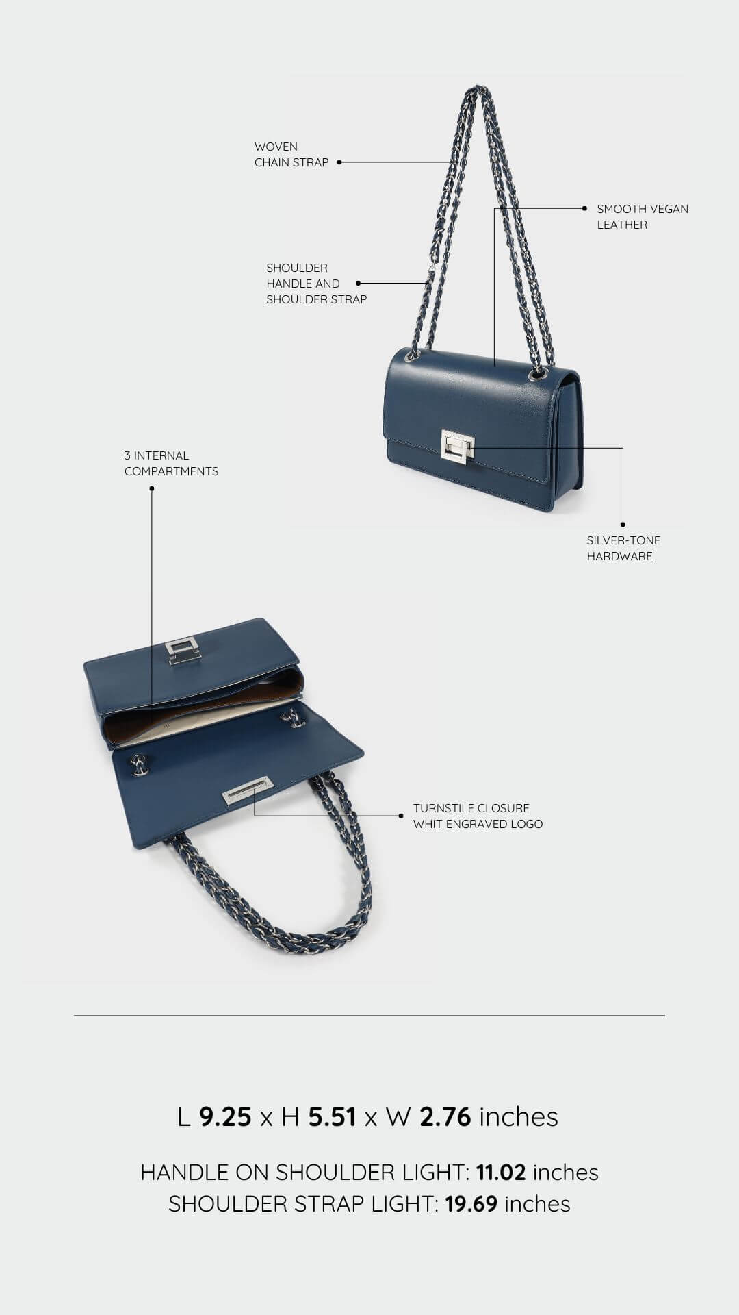 Borsa a spalla BUFFY - DEEP BLUE
