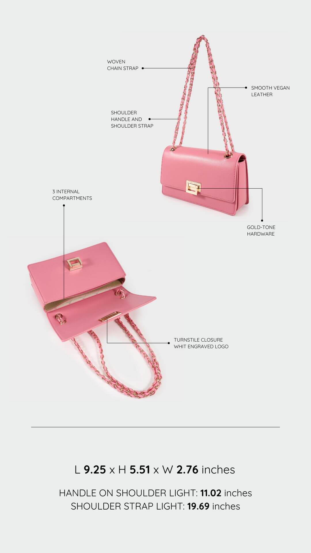Borsa a spalla BUFFY - PINK
