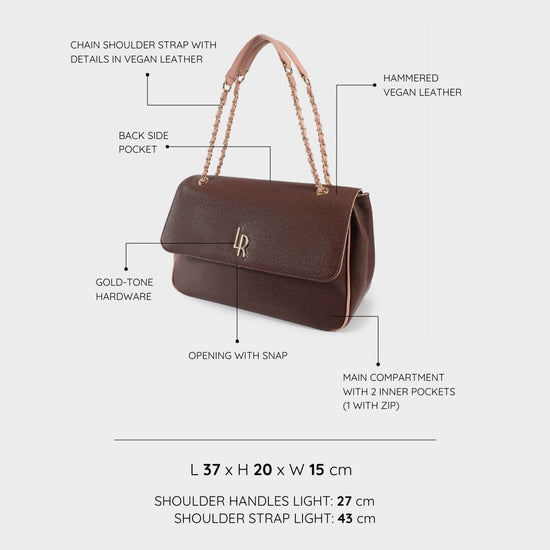 MARGARET Shoulder Bag - BROWN