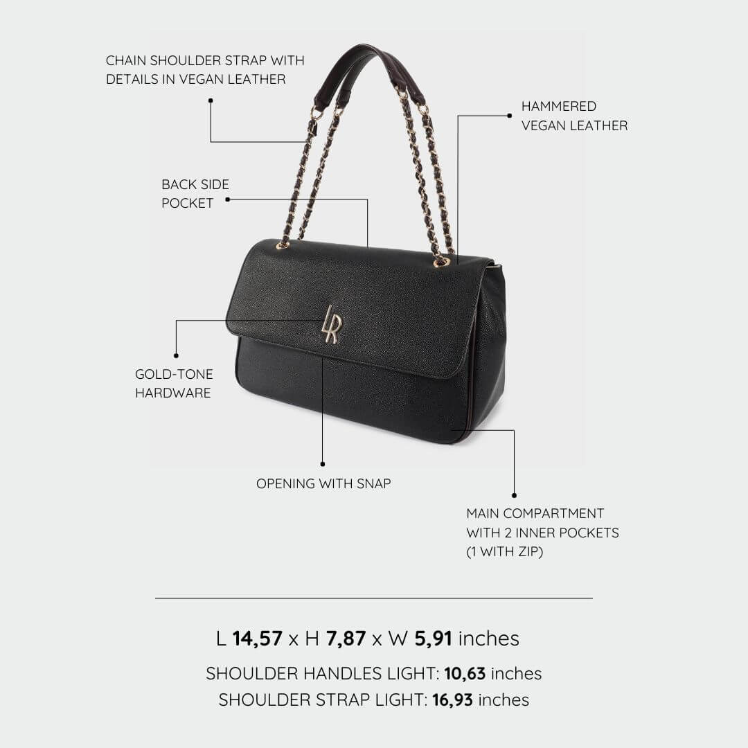 Borsa a spalla MARGARET - NERO GOLD