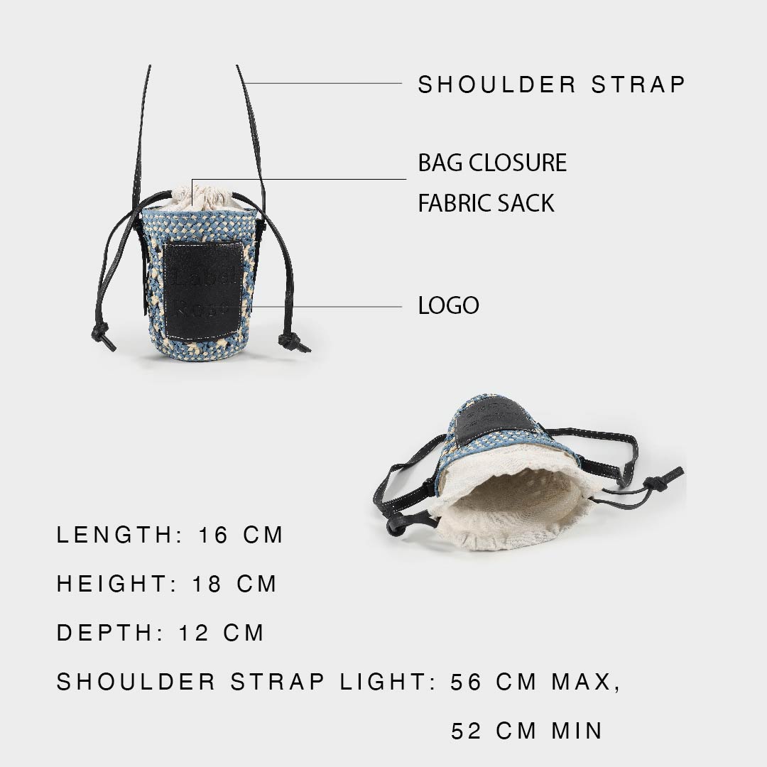 Straw bag with rigid handle-WHITE