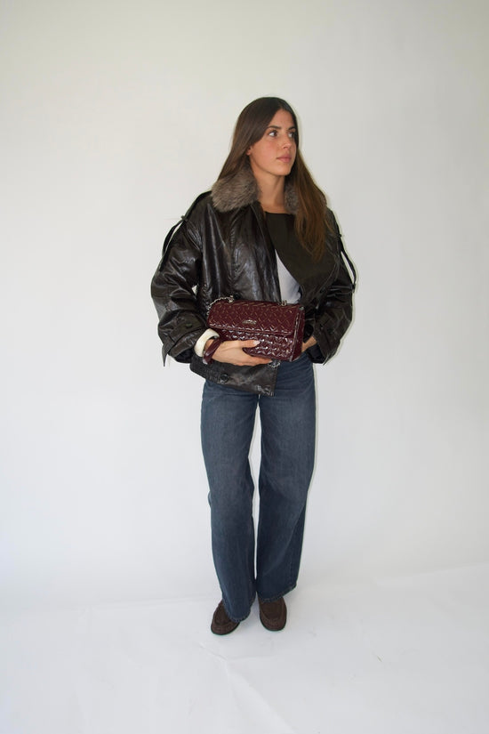 KATE BIG Shoulder Bag - BURGUNDY