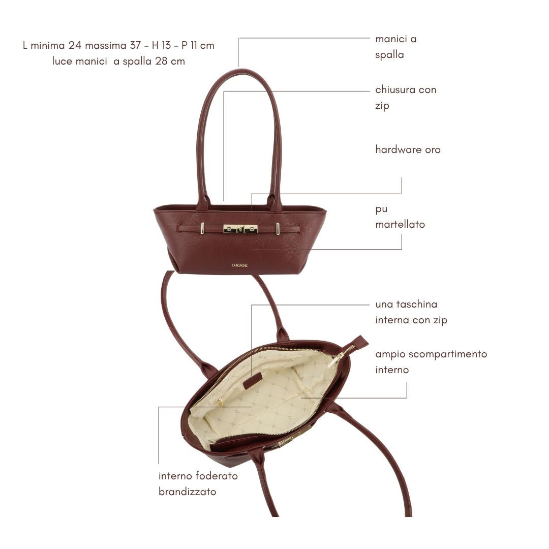 Borsa a spalla JAY- BURGUNDY