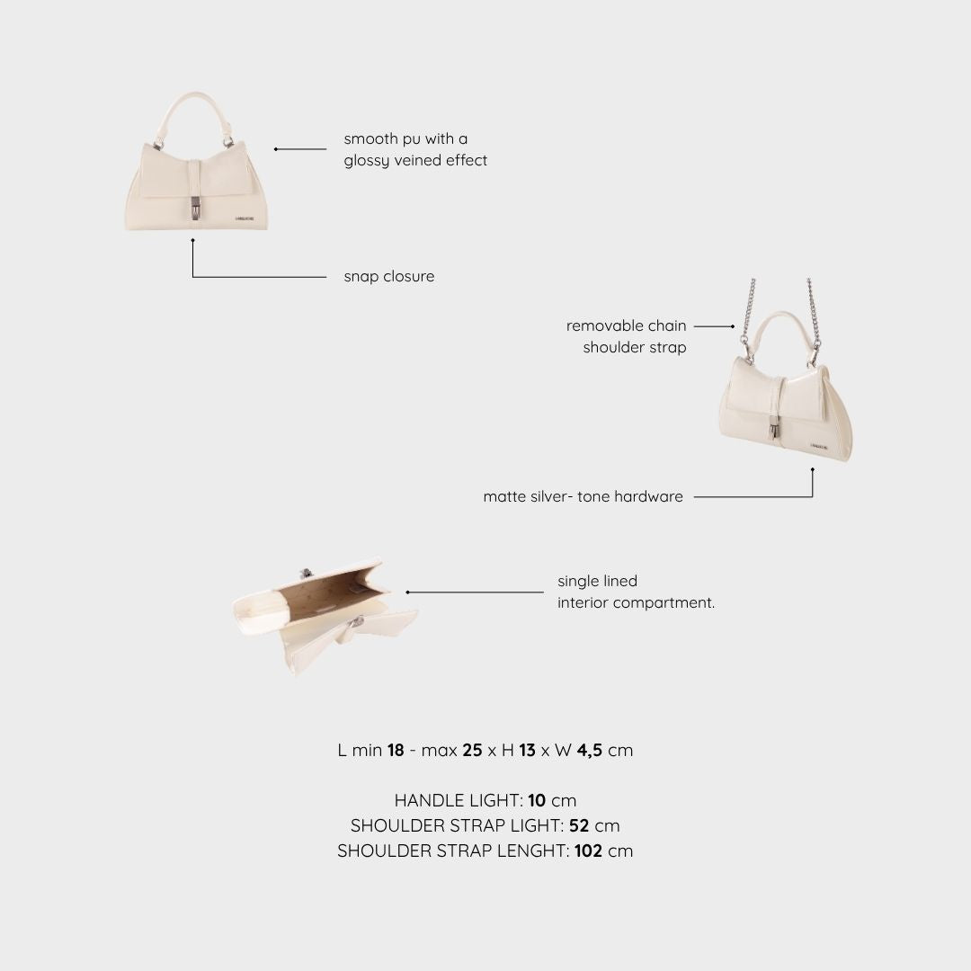 Borsa a mano CHERIE- WHITE SATIN SILVER