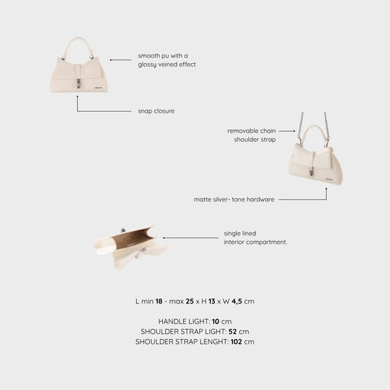 Borsa a mano CHERIE- WHITE SATIN SILVER