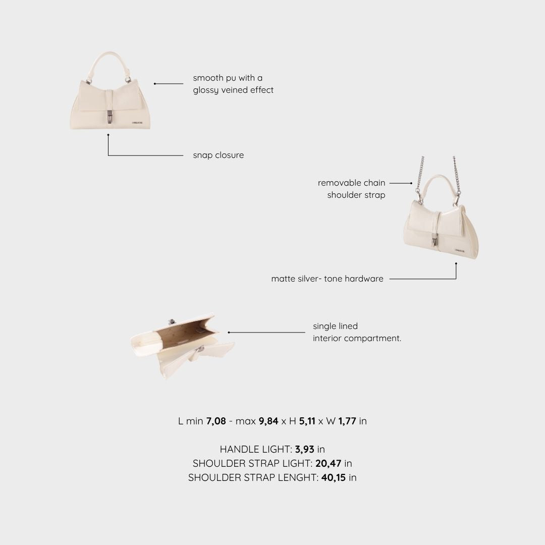 Borsa a mano CHERIE- WHITE SATIN SILVER