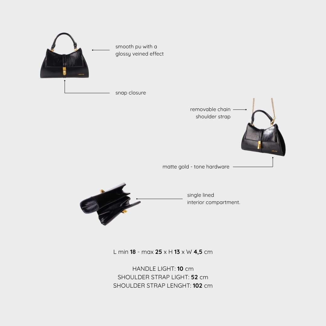 Borsa a mano CHERIE- BLACK LOVE GOLD