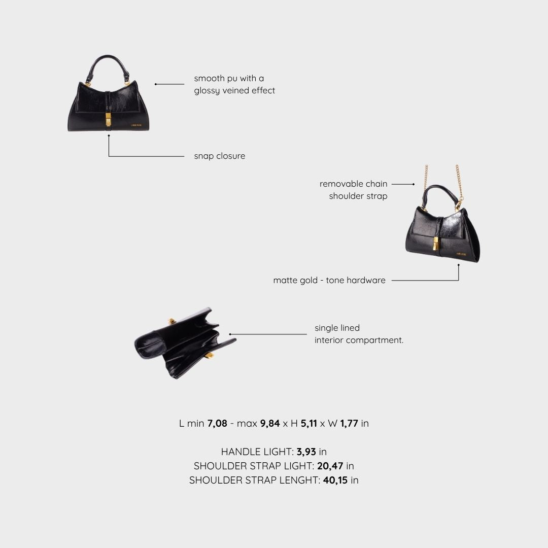 Borsa a mano CHERIE- BLACK LOVE GOLD
