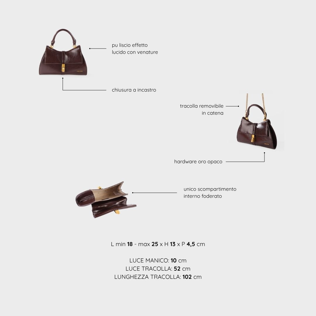 Bolso de mano CHERIE- DARK BROWN GLOW