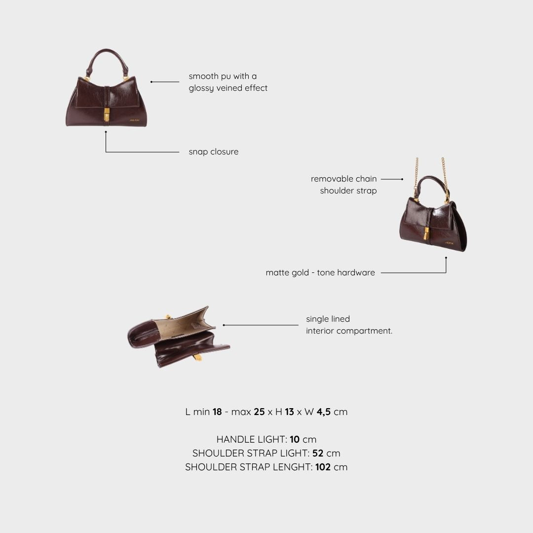 Bolso de mano CHERIE- DARK BROWN GLOW