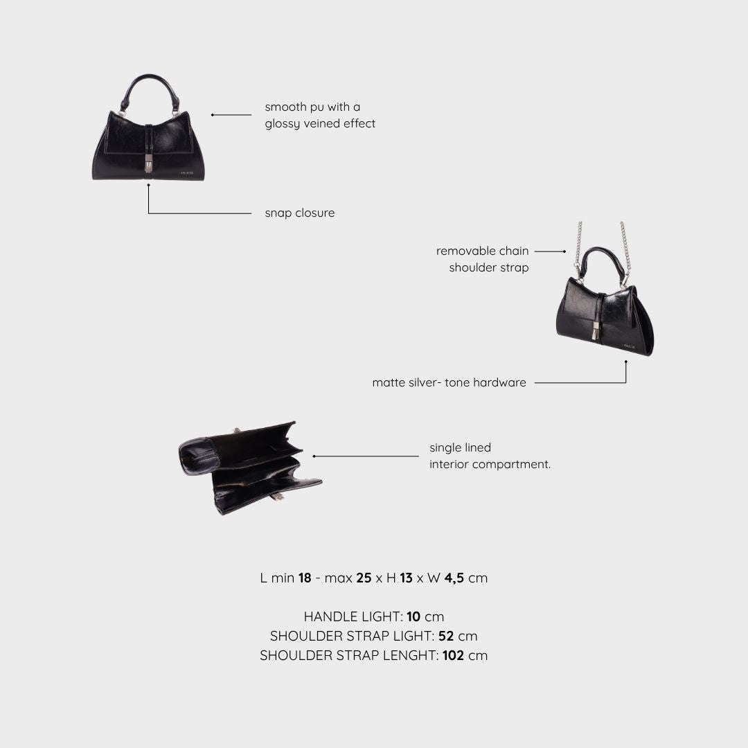 Borsa a mano CHERIE- BLACK LOVE SILVER