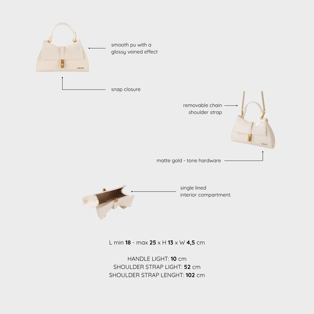 Borsa a mano CHERIE- WHITE SATIN GOLD