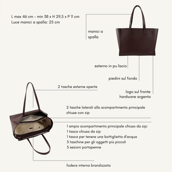 Borsa a spalla MELISSA EXTRA BIG - CHOCOLATE