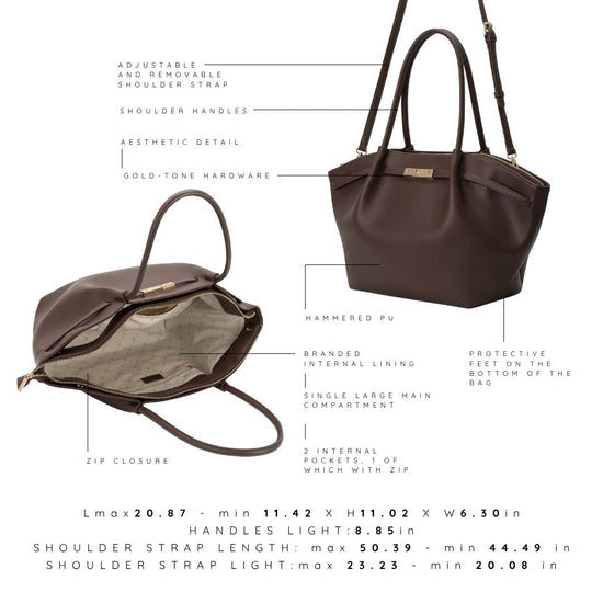 Borsa a spalla BRIELLE BIG - DARK BROWN GOLD - PREVENDITA