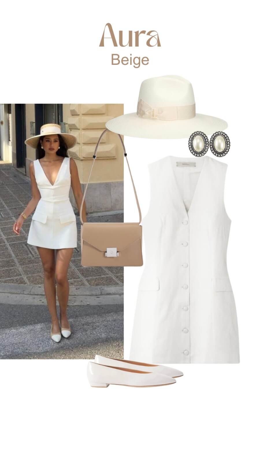 Borsa a tracolla AURA - BEIGE