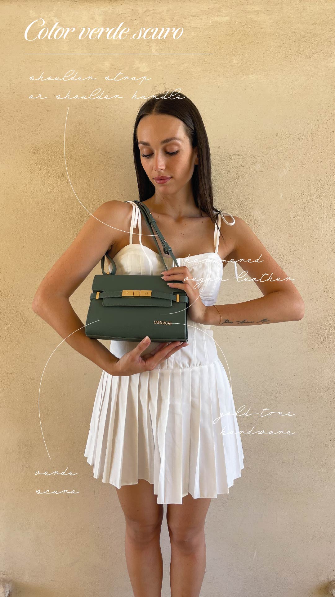 Borsa a spalla GRACE SPALLA - VERDE SCURO