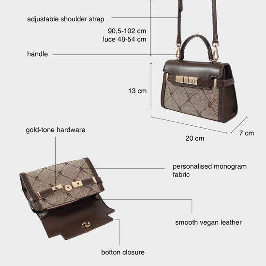 NEW MONOGRAM GRACE 20X14 handbag - TESTA DI MORO