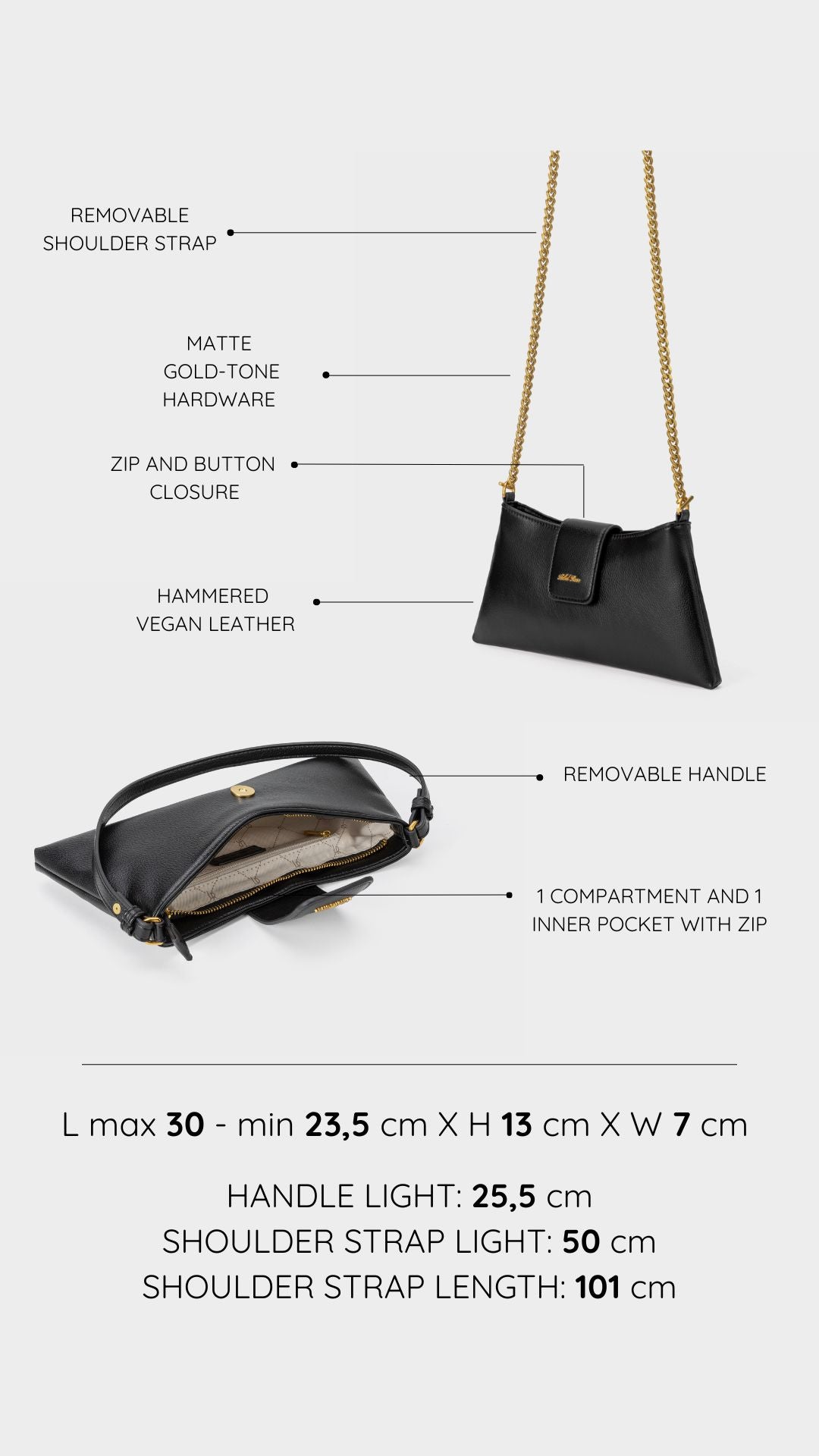 Borsa a spalla HANNAH - BLACK