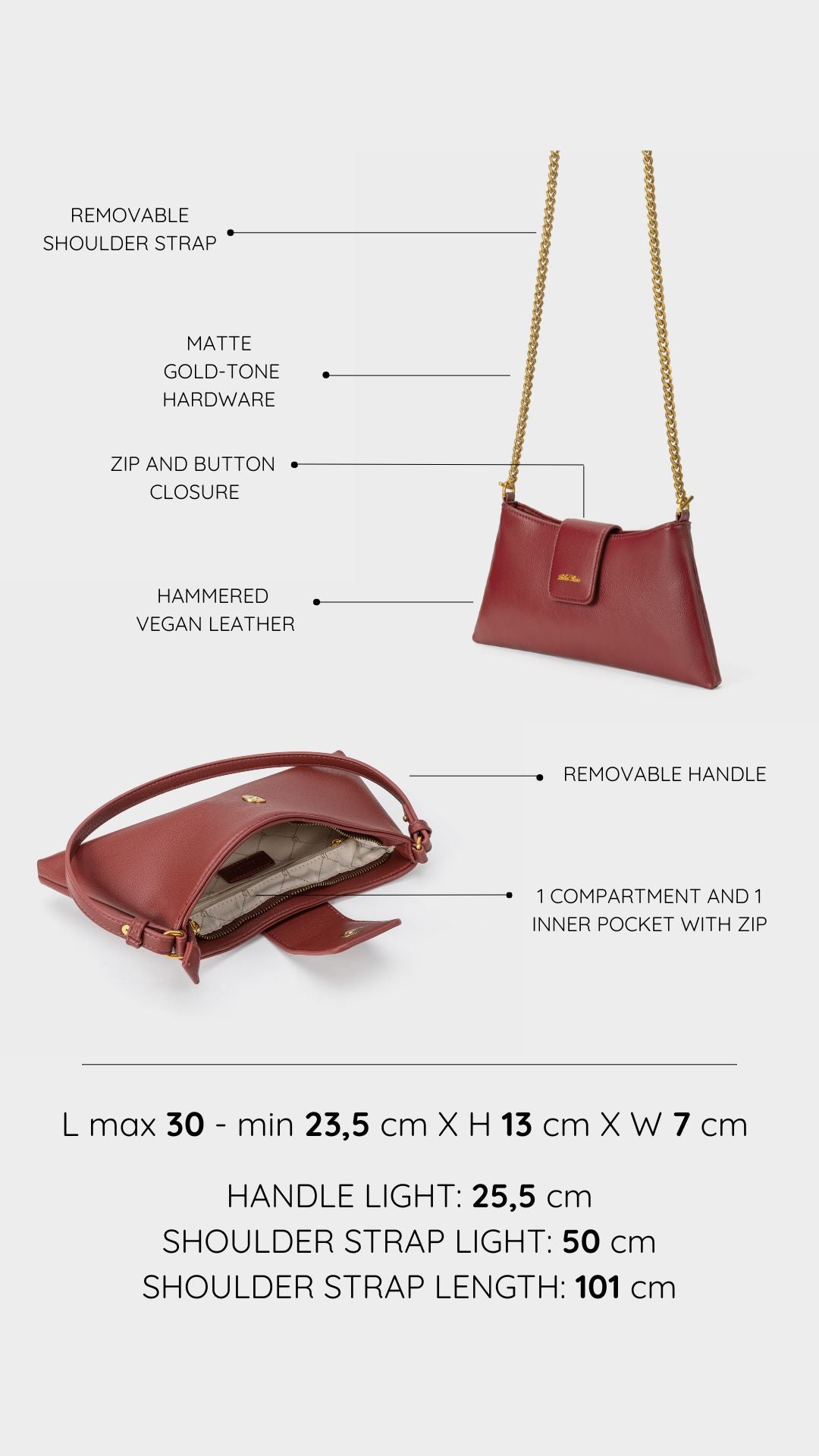 Borsa a spalla HANNAH - ALMOND