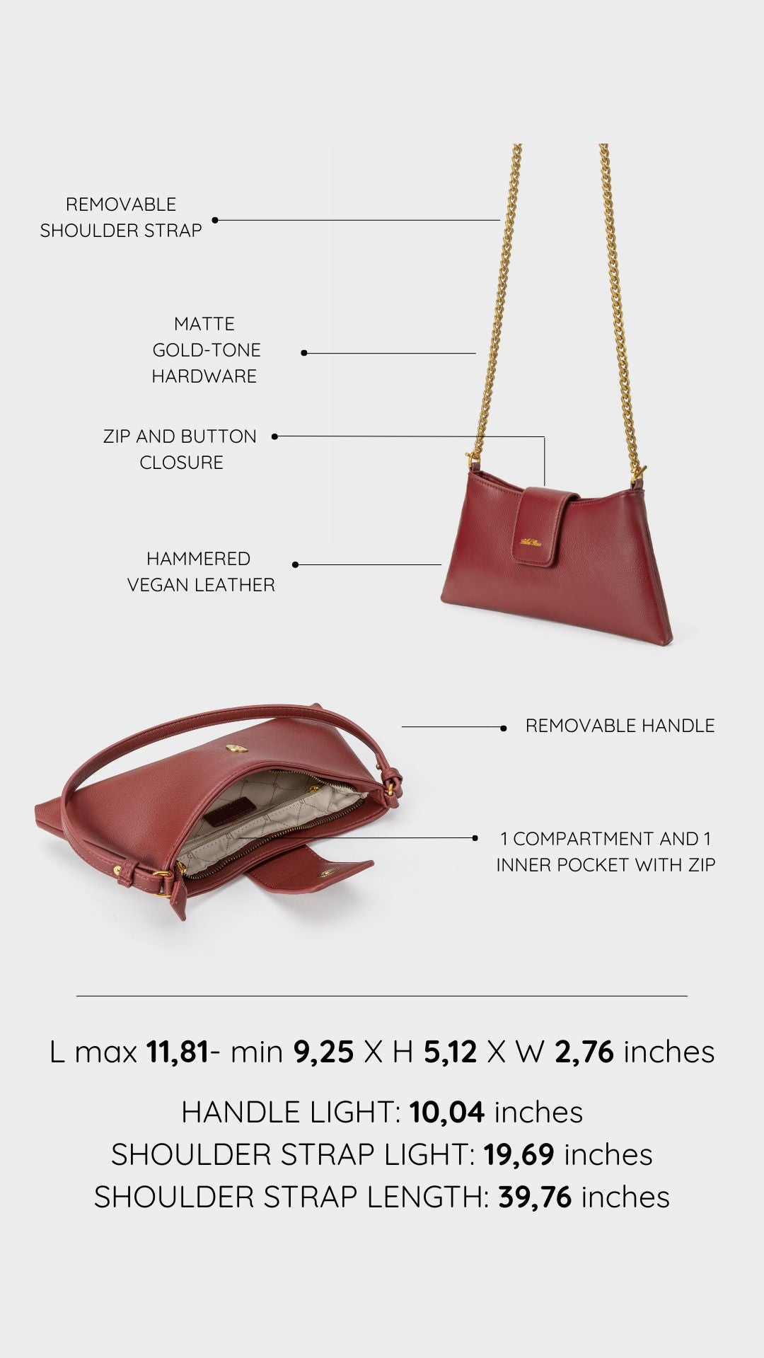 Borsa a spalla HANNAH - ALMOND