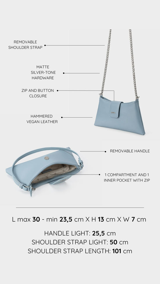 Borsa a spalla HANNAH - LIGHT BLUE