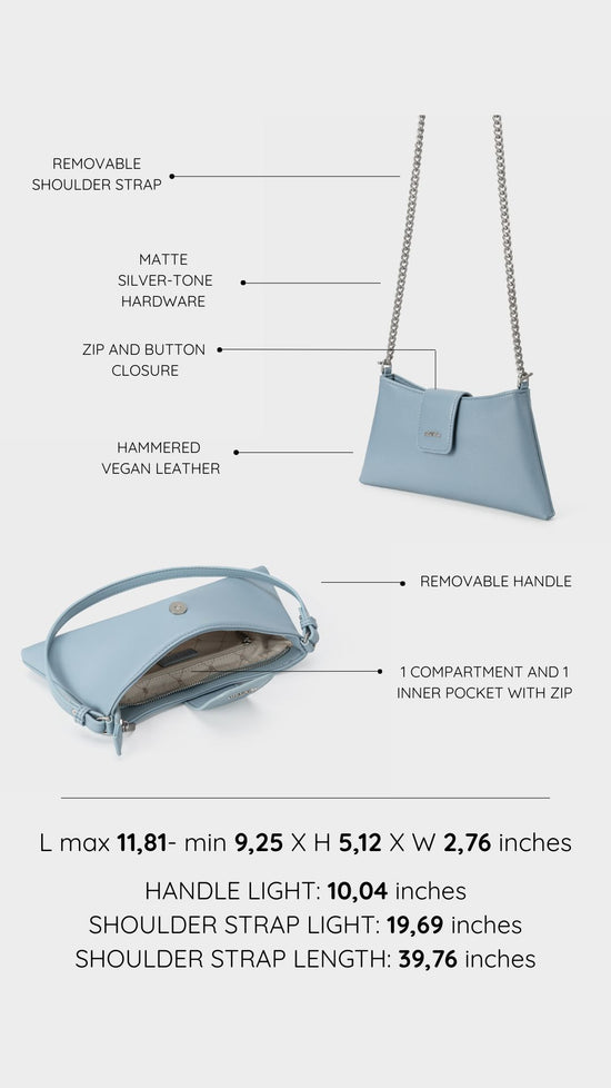 Borsa a spalla HANNAH - LIGHT BLUE