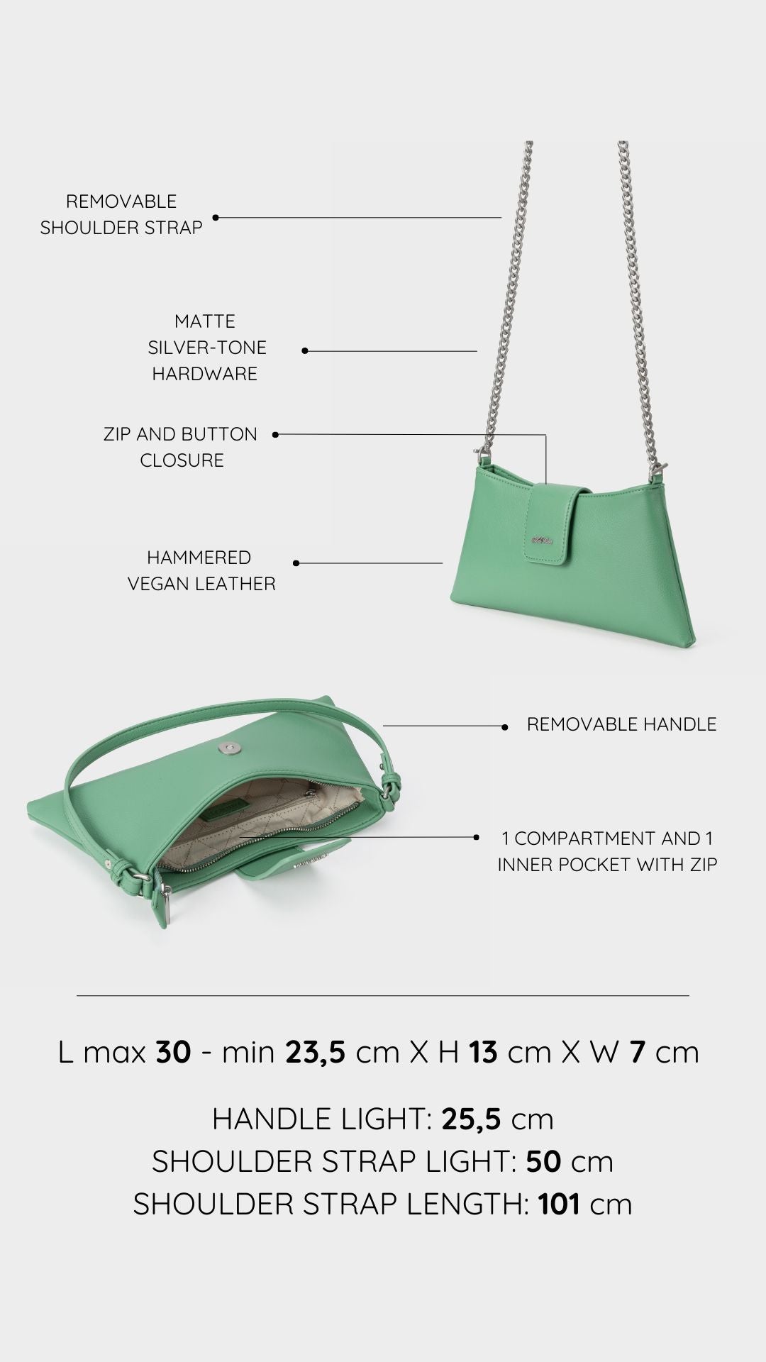 Borsa a spalla HANNAH - GREEN