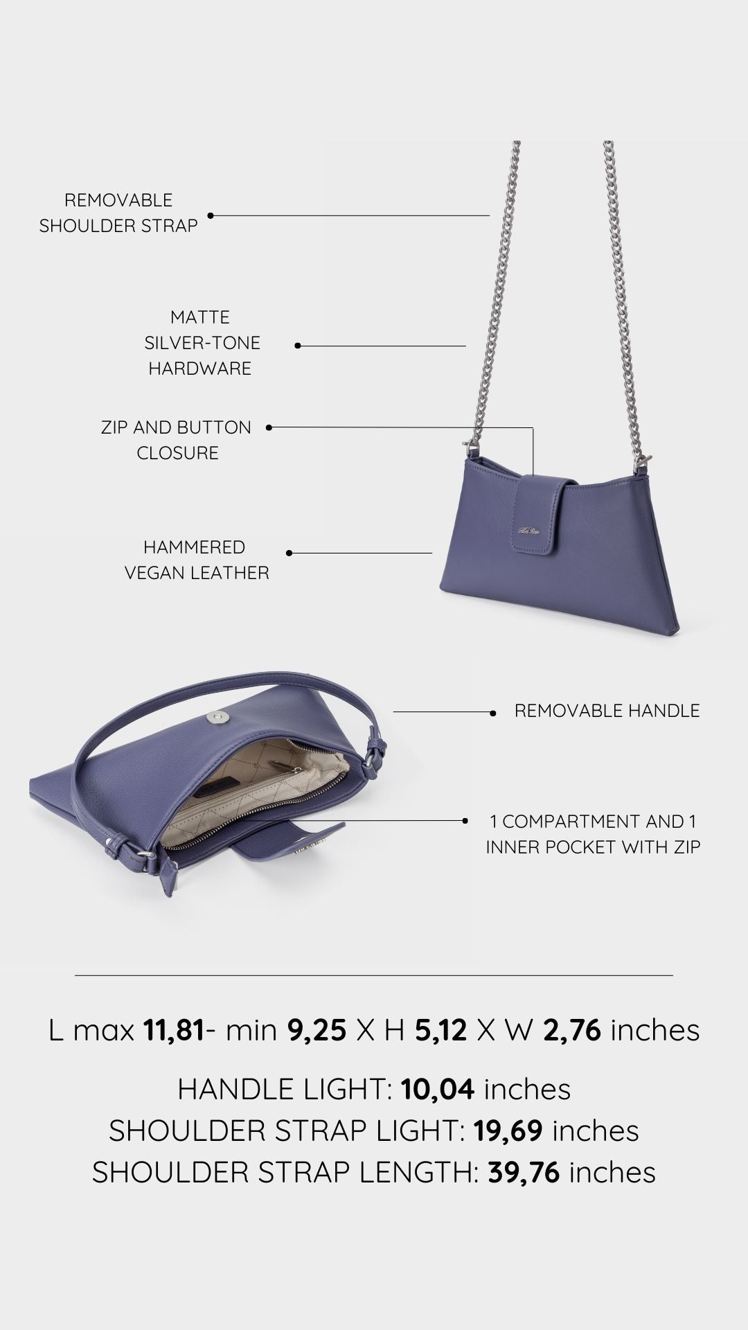 Borsa a spalla HANNAH - BLUE JEANS
