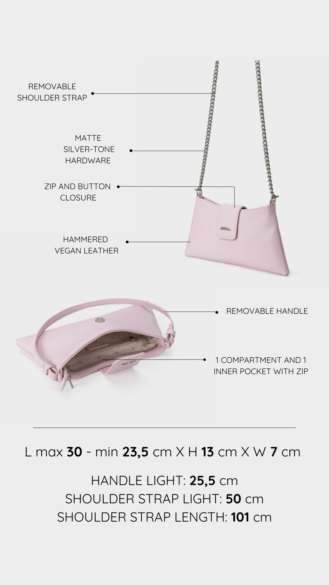 Borsa a spalla HANNAH - PINK