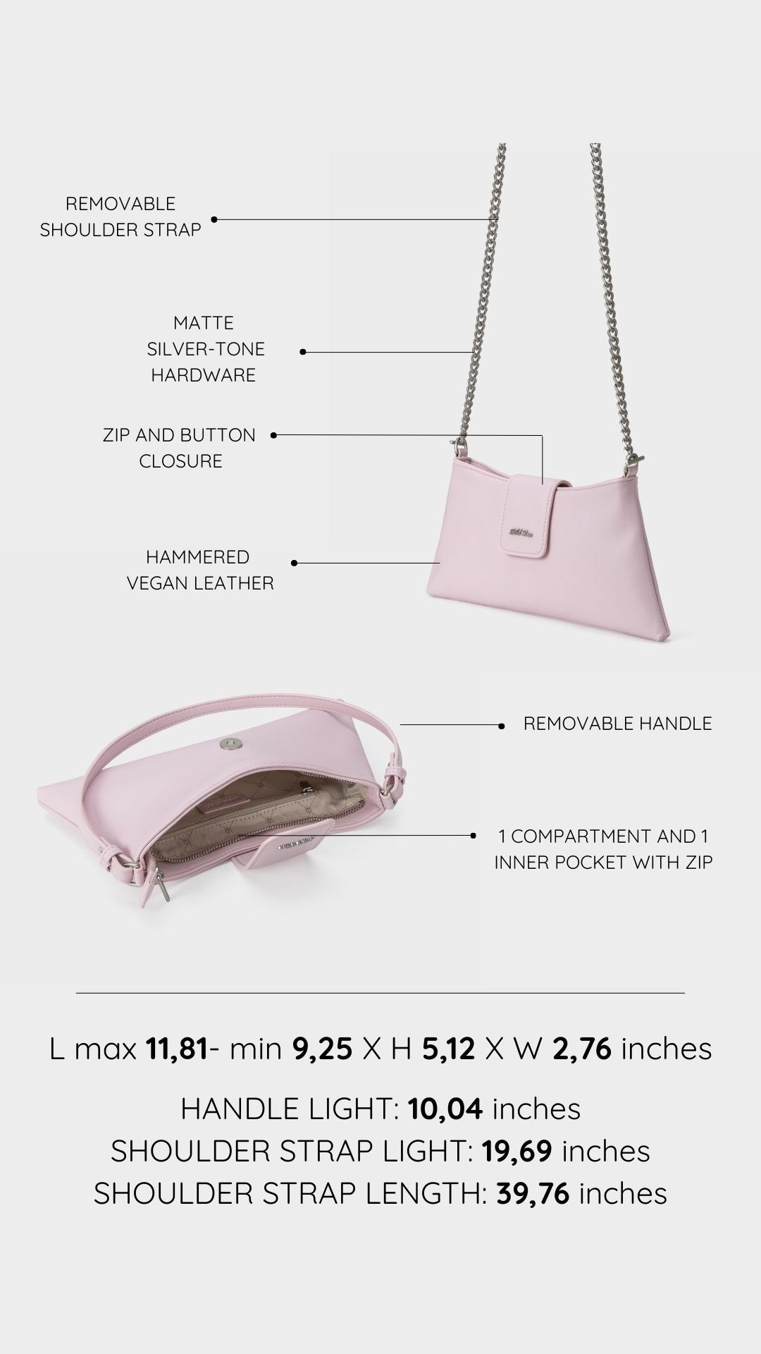 Borsa a spalla HANNAH - PINK