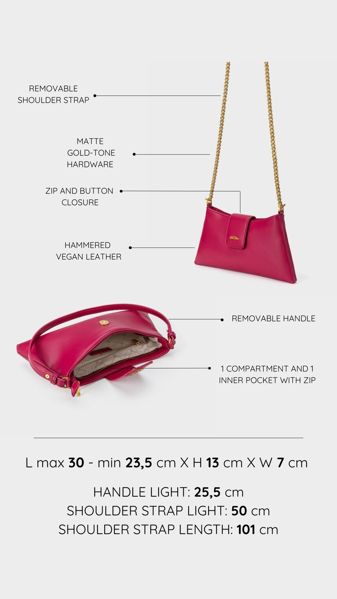 Borsa a spalla HANNAH - CHERRY