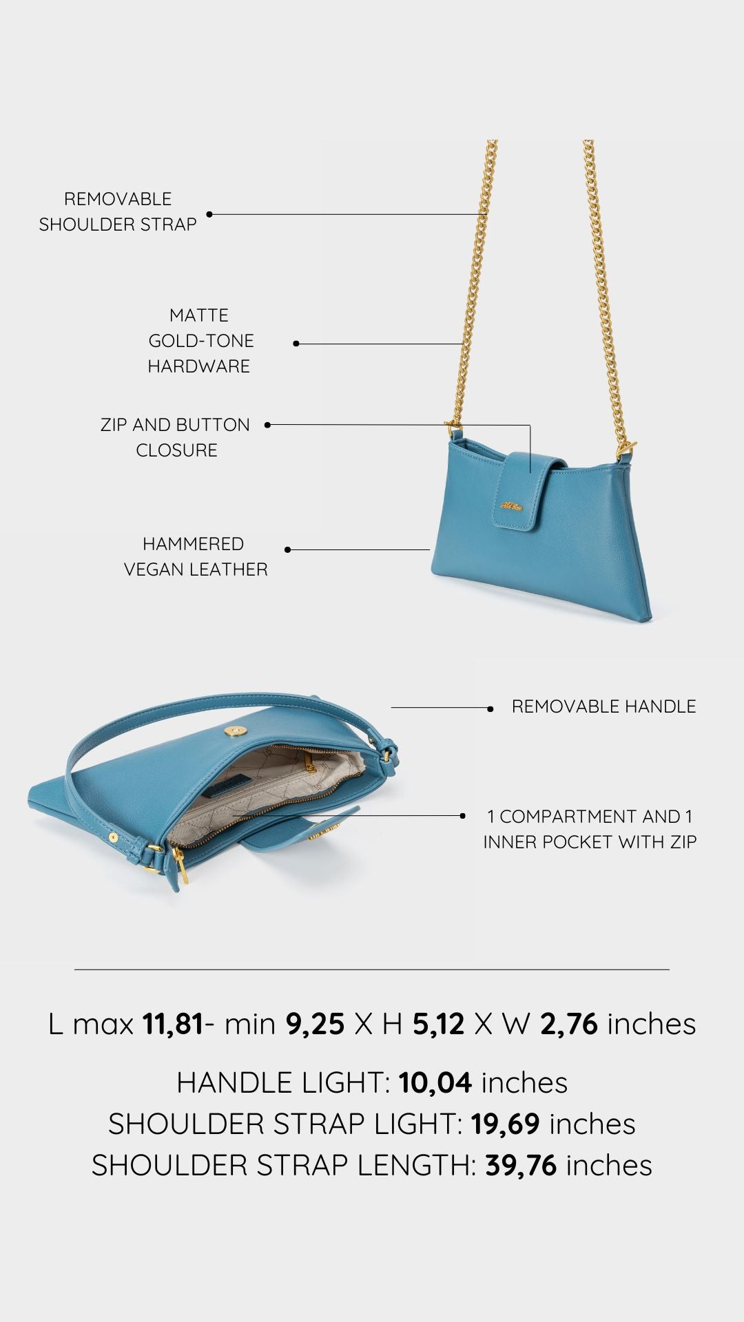 Borsa a spalla HANNAH - BLUETTE