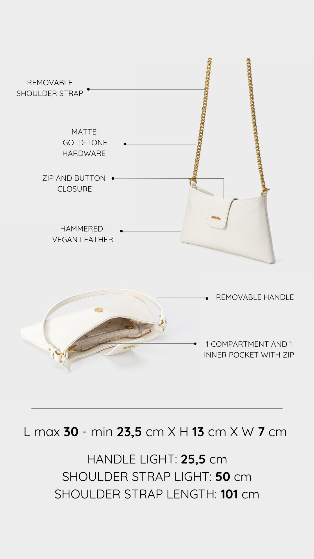 Borsa a spalla HANNAH - CREAM