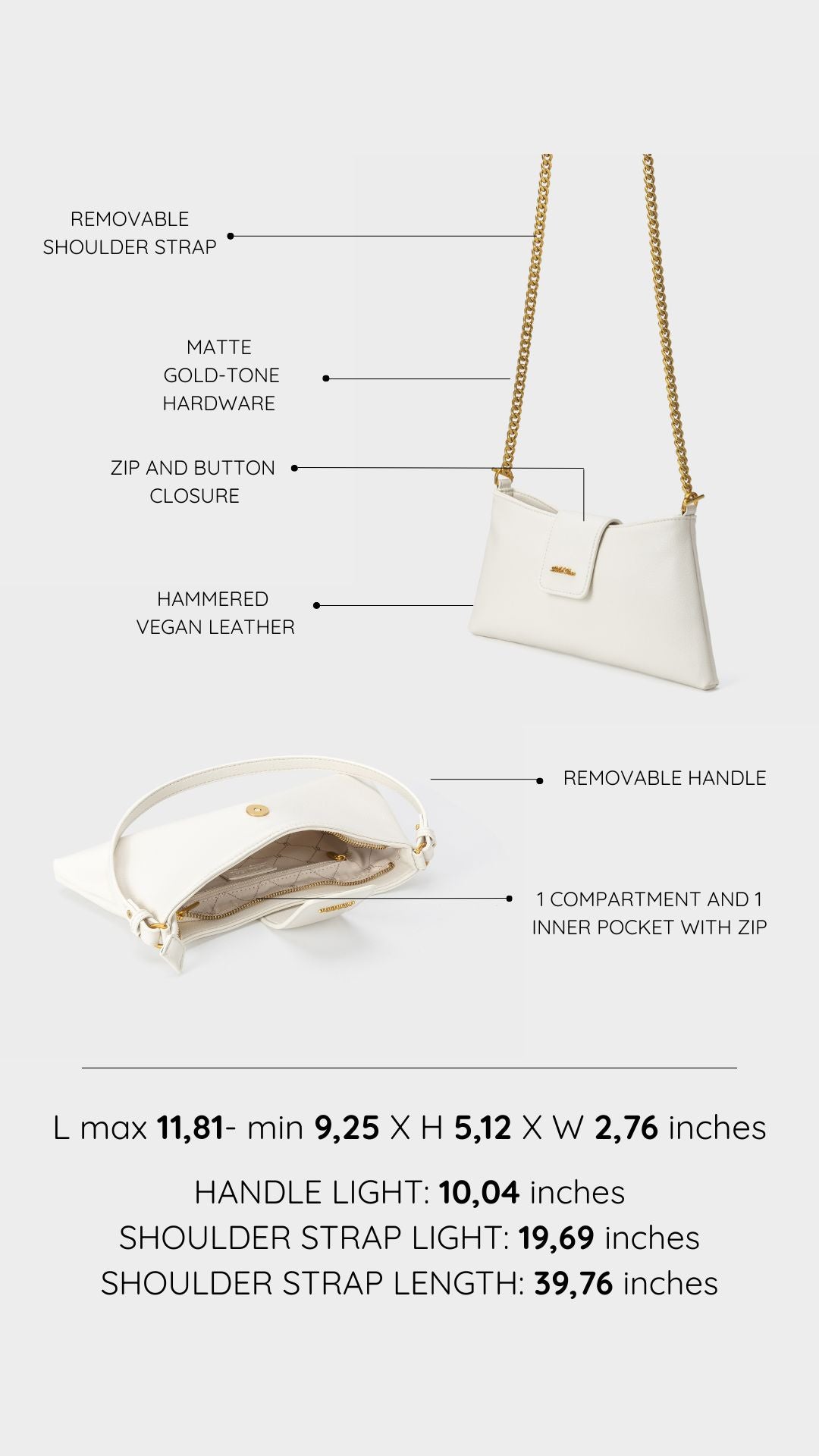 Borsa a spalla HANNAH - CREAM
