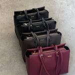 Borsa a mano ABIGAIL BIG vera pelle - BLACK SILVER