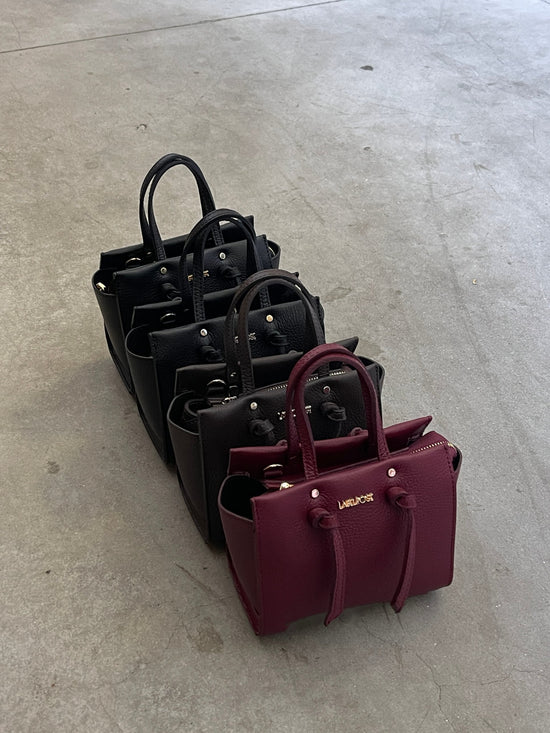 Borsa a mano ABIGAIL SMALL vera pelle - DARK BROWN