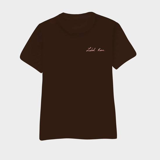 LABEL ROSE T-shirt - BROWN