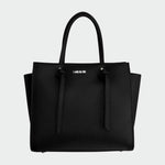 ABIGAIL genuine leather handbag - BLACK SILVER