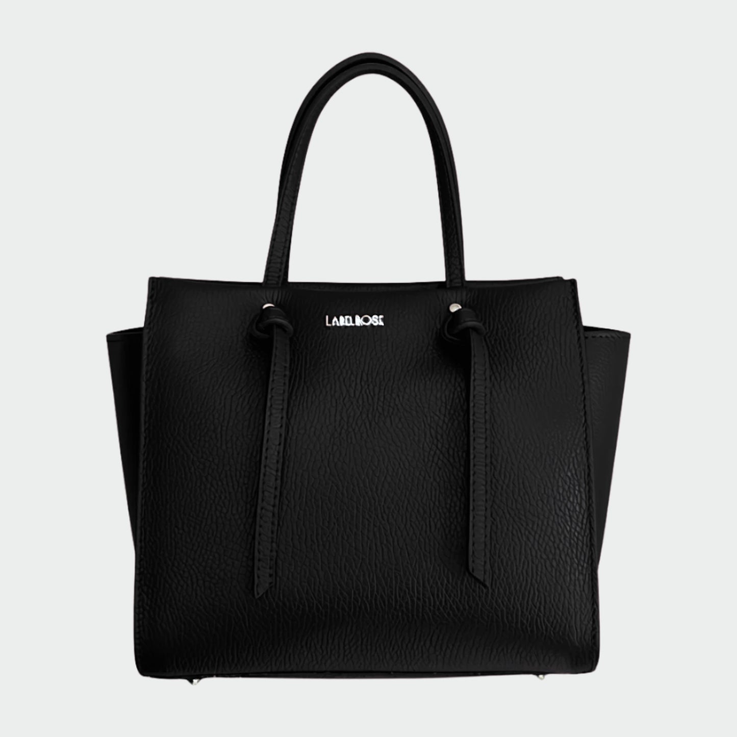 ABIGAIL genuine leather handbag - BLACK SILVER