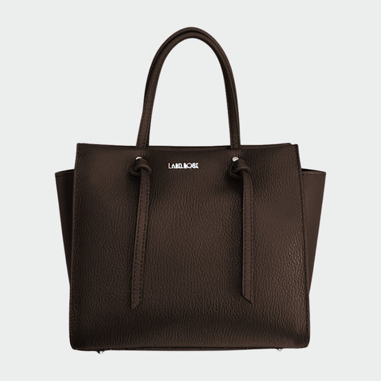 Bolso de mano ABIGAIL de piel auténtica - MARRÓN OSCURO