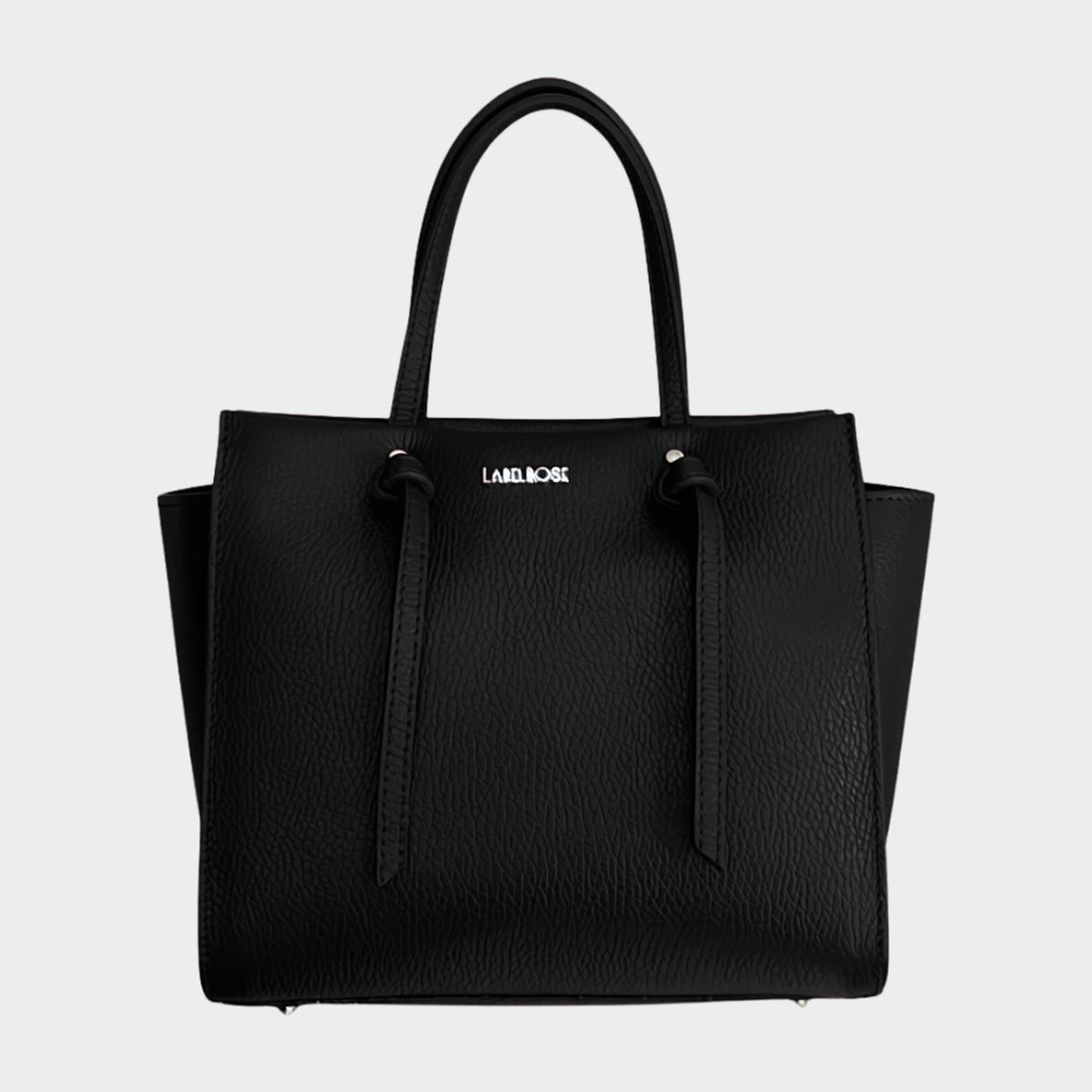 ABIGAIL SMALL genuine leather handbag - BLACK SILVER