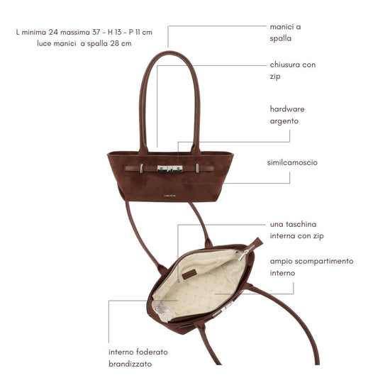 Borsa a spalla JAY SUEDE- MOCHA